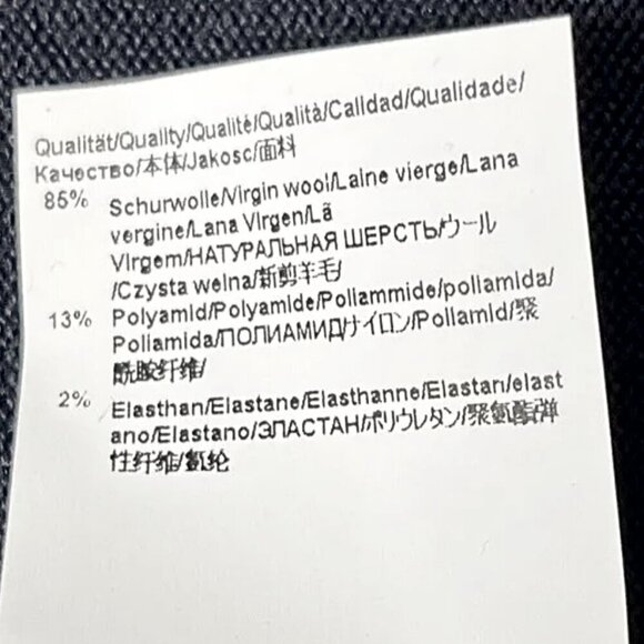 Boss Hugo Boss Fily Black Wool Blend‎ Deep V-Neck Ribbed Peplum Cardigan Sz L - Picture 13 of 13